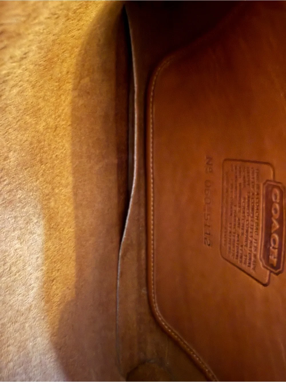 Vintage Leather Coach Slim Satchel/Brief Bag in British Tan